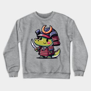 Kawaii Samurai Cute Animal Alligator Crocodile with Katana Crewneck Sweatshirt